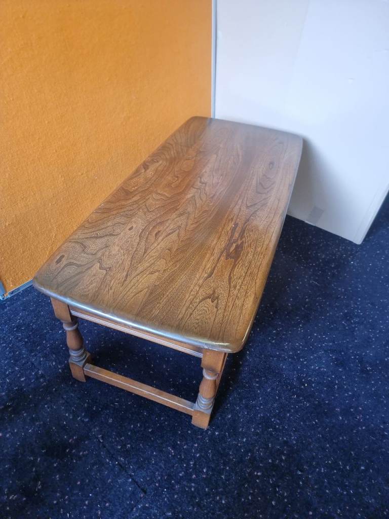 Dark Ercol Rectangular Coffee Table 