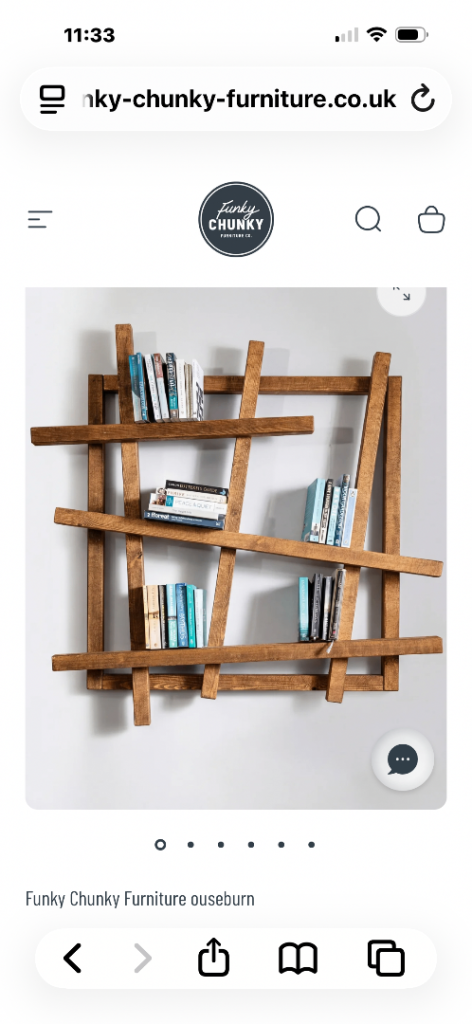 Funky Chunky Furniture Ouseburn Bookshelf - Walnut Wood, As New