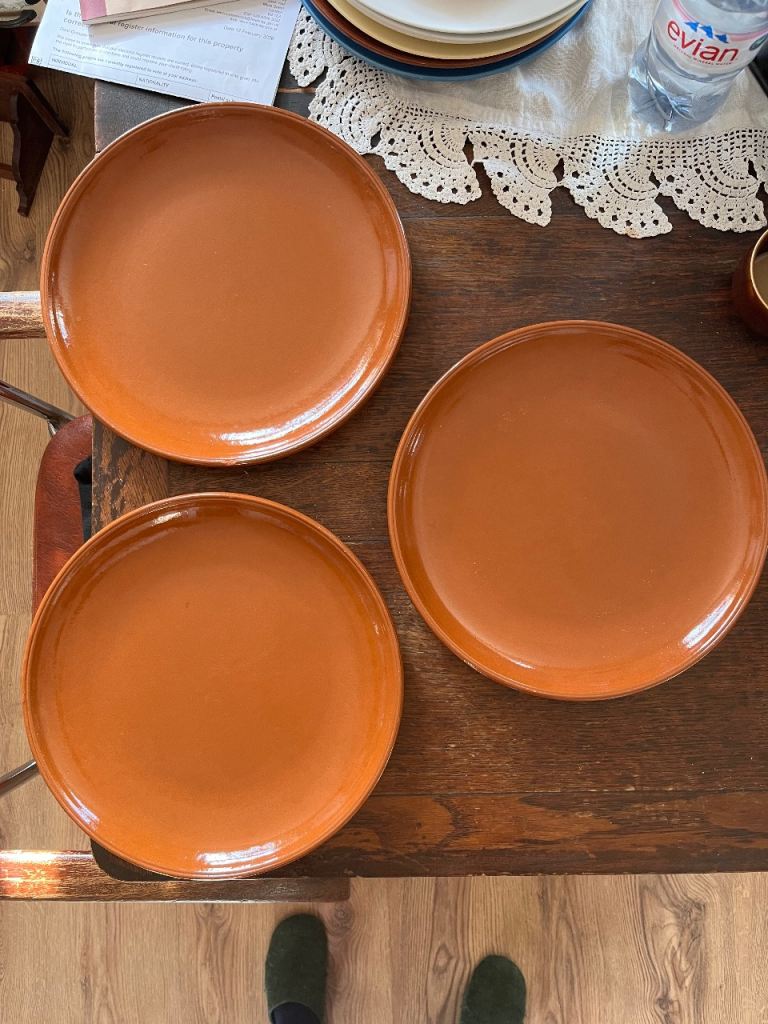 Set of 3 Stoneware Ceramics Plates