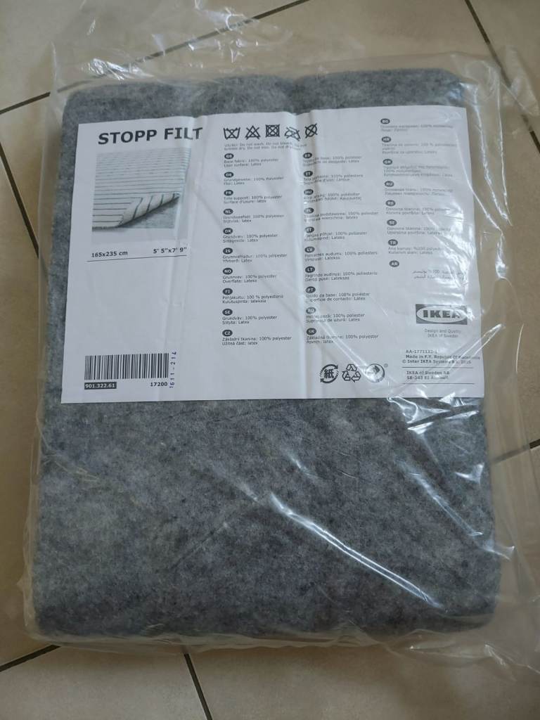 NEW STOPP FILTRug underlay with anti-slip 165x235cm