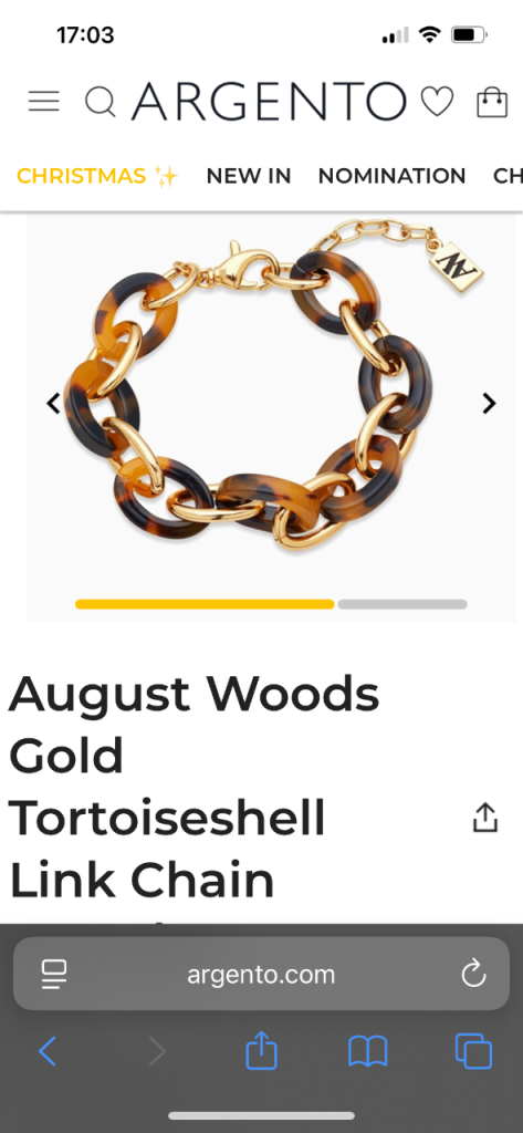 Gold Argento tortoiseshell bracelet