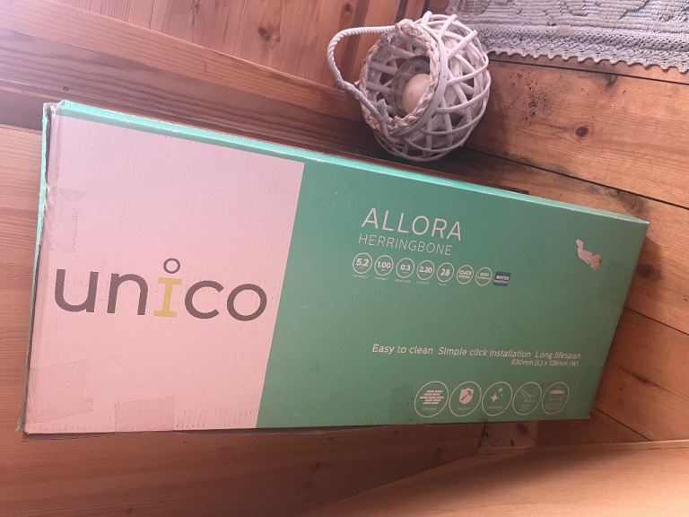 Single pack of herringbone laminate floor in rustic oak