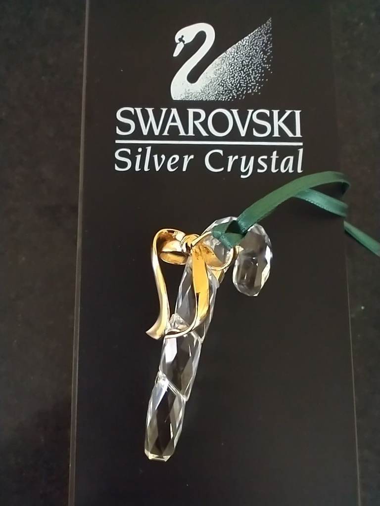 Swarovski crystal candy cane Christmas tree ornament 