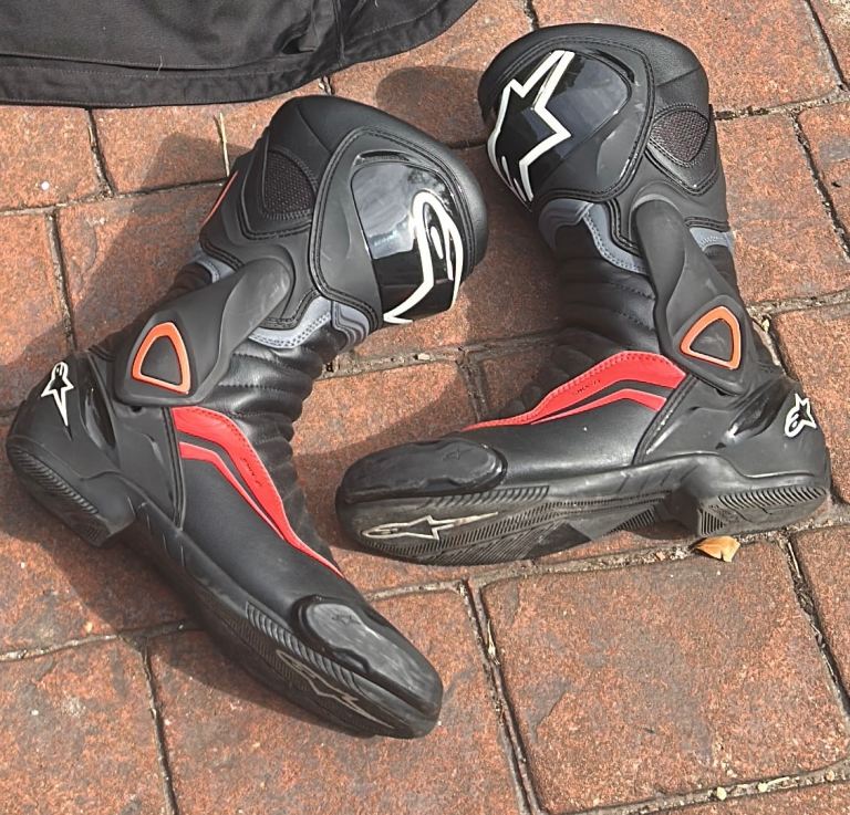 Alpinestars SMX-6 V2 Motorcycle Boots Black Grey Red