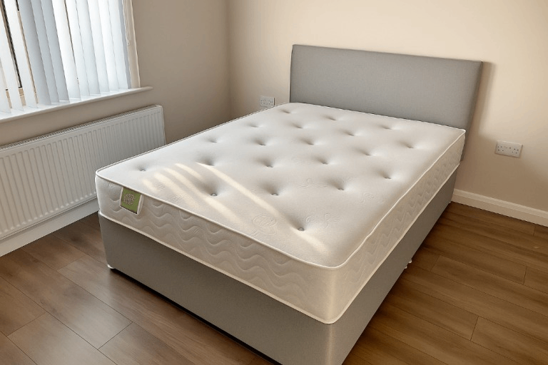 GREY Double Divan Bed Base With Mattress BRAND NEW ~~ Today Delivery Order Now Cash On Delivery 🚛🚚