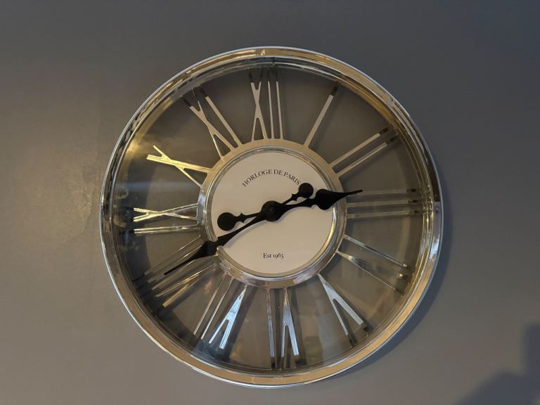 Silver wall clock 
