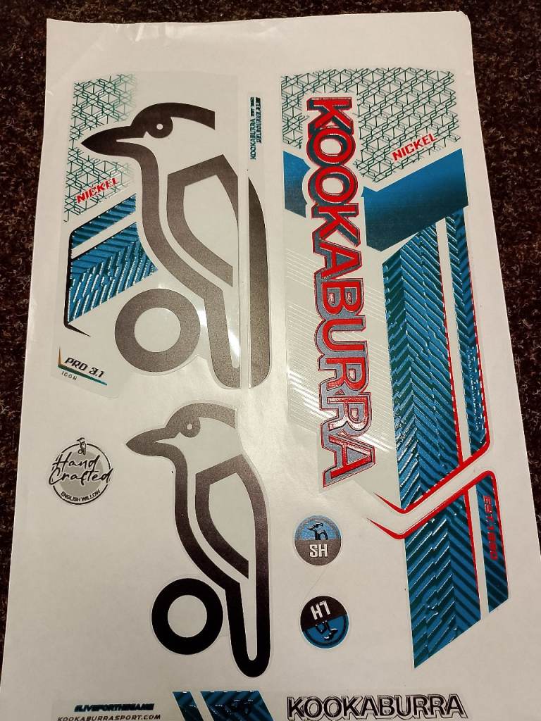 Kookaburra Nickel Pro 3.1 Cricket Bat Stickers - NEW