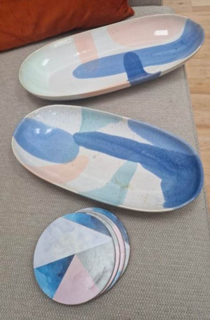 Trays (Oliver Bonas) and coasters