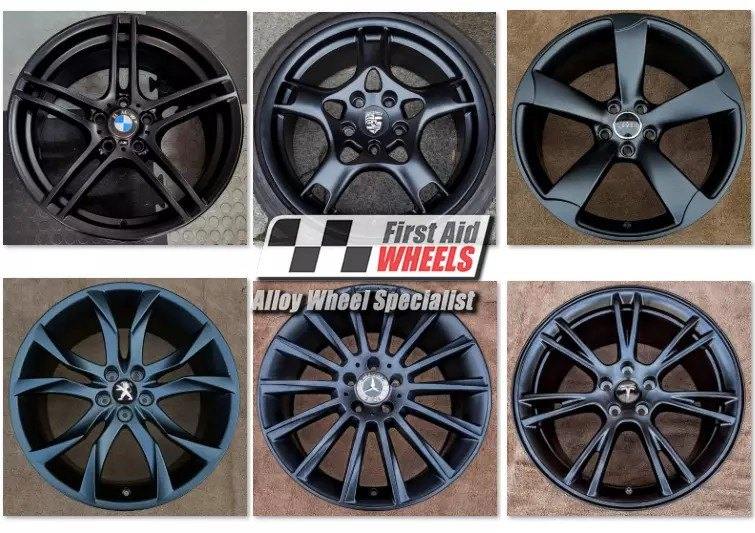 SATIN BLACK POWDER COAT REFURBISHMENT for 19'' ALLOY WHEELS NW LONDON NW61TB