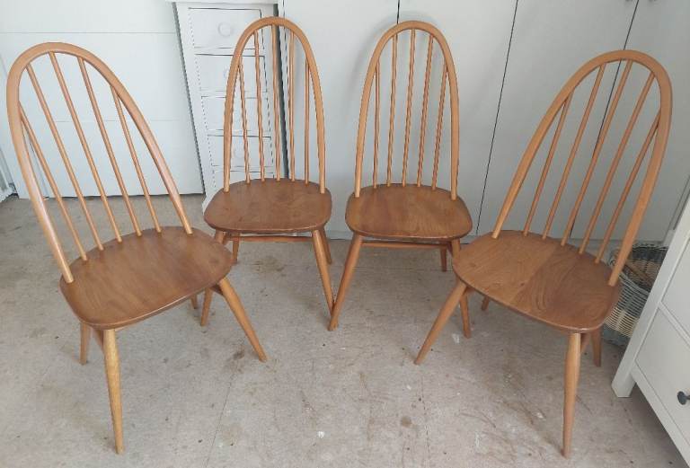 Ercol 4 x Windsor Quaker Blonde Dining Chairs