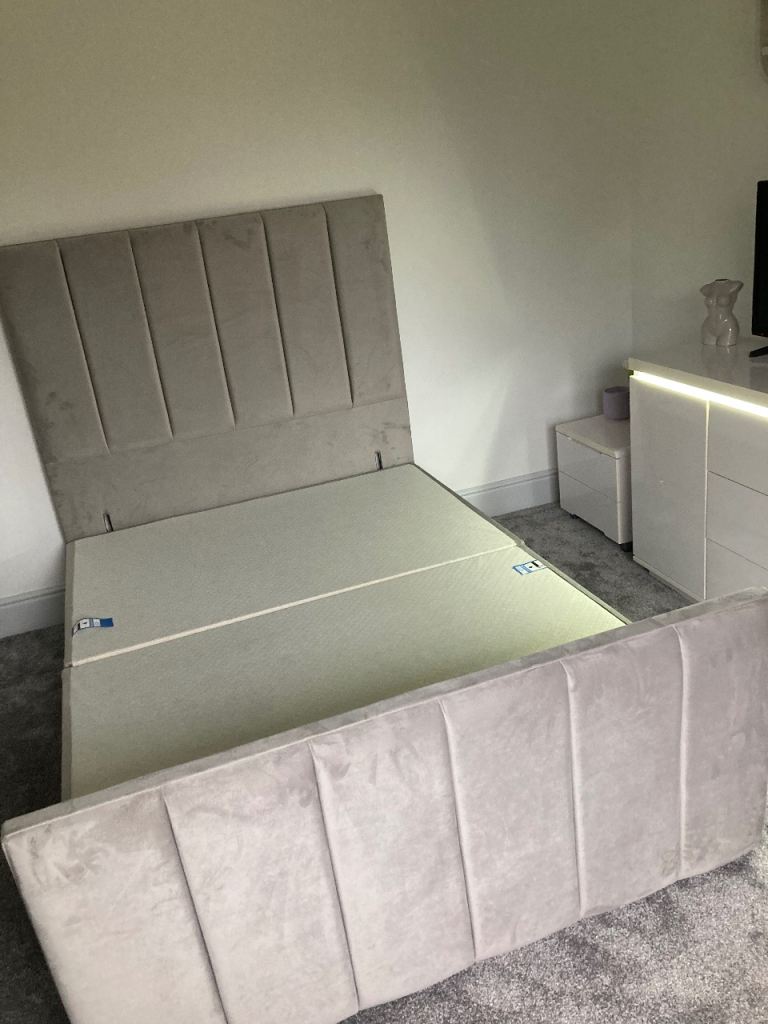 Grey headboard double bed