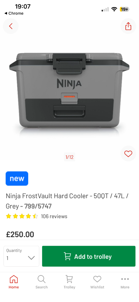 Ninja Frostvault 50QT Esky cool box 