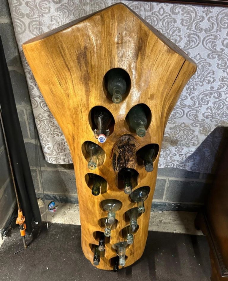 Tree Trunk Wine Bottle Stand 