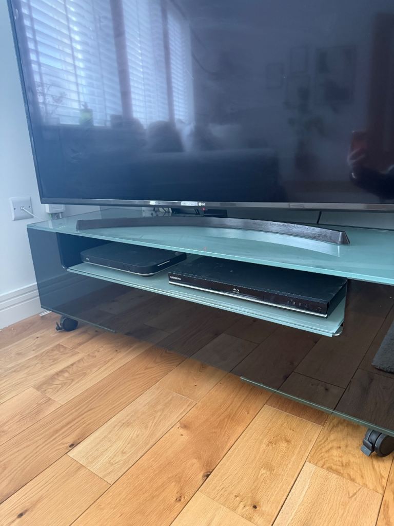 John Lewis solid frosted glass tv unit 