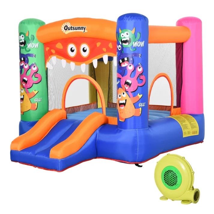 Bouncy Castle Inflatable Basket Trampoline Slide Monster Design 180x250x75CM