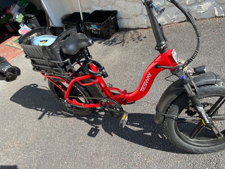 TESWAY S5 Red Electric Folding Bike - Good Condition