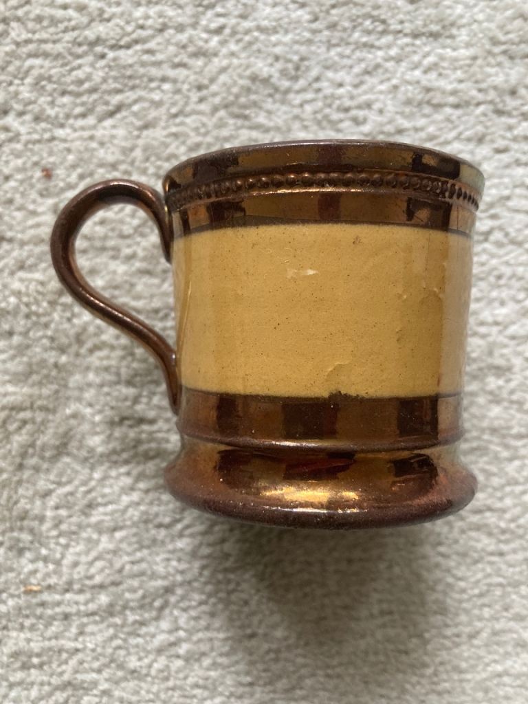 Antique Victorian copper lustreware cup