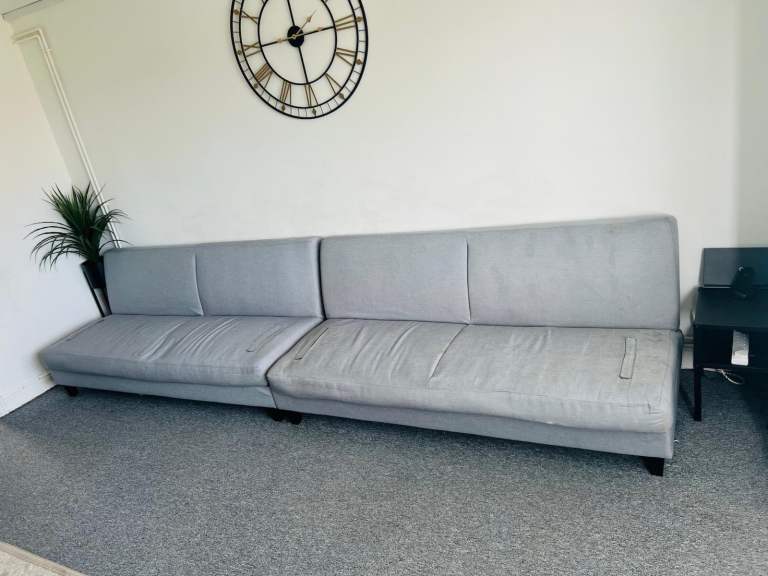 Habitat Chase Fabric 3 Seater Clic Clac Sofa Bed - Light Grey