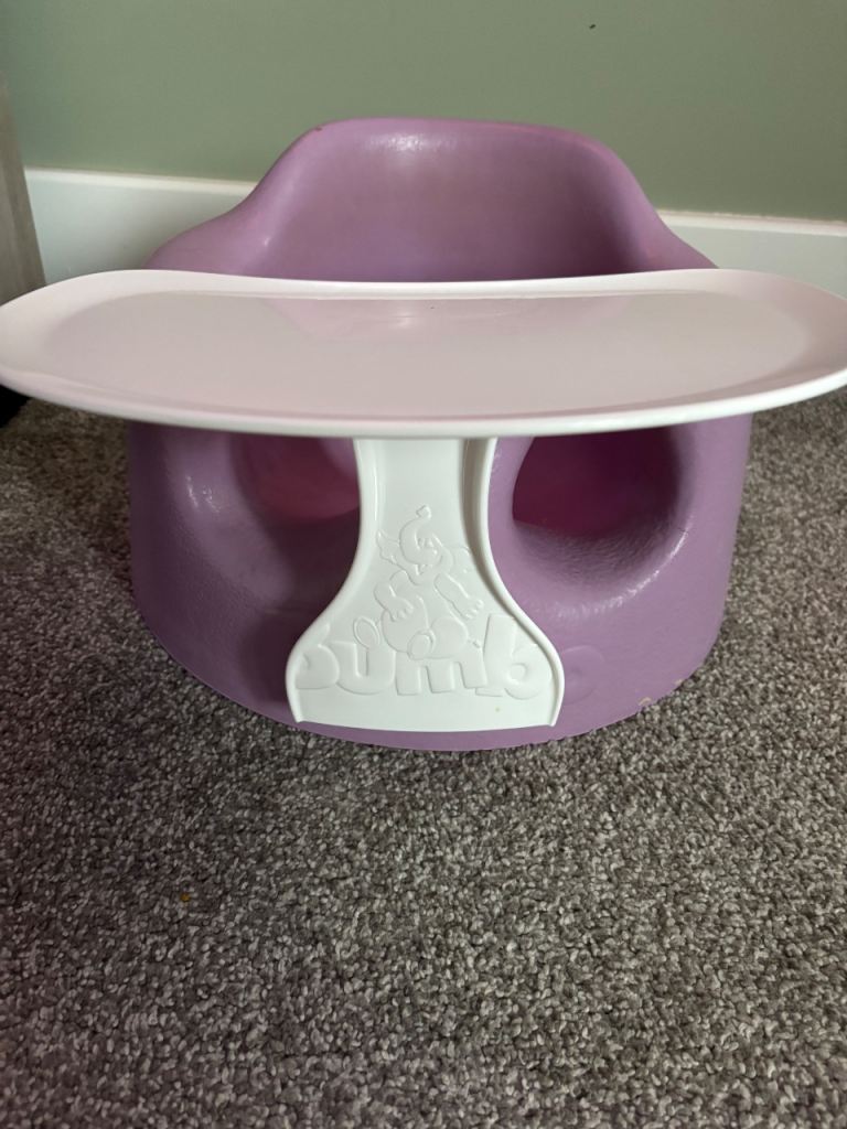 Lilac Bumbo Seat with Tray - baby feeding/portable high chair