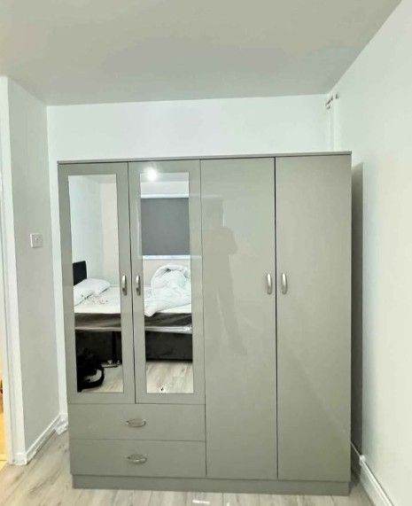Brand New Door Wardrobe / Cupboard with Mirror & Shelves – Free Delivery & Assembly 