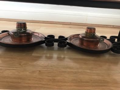 Morrocan copper metal food warmer antique