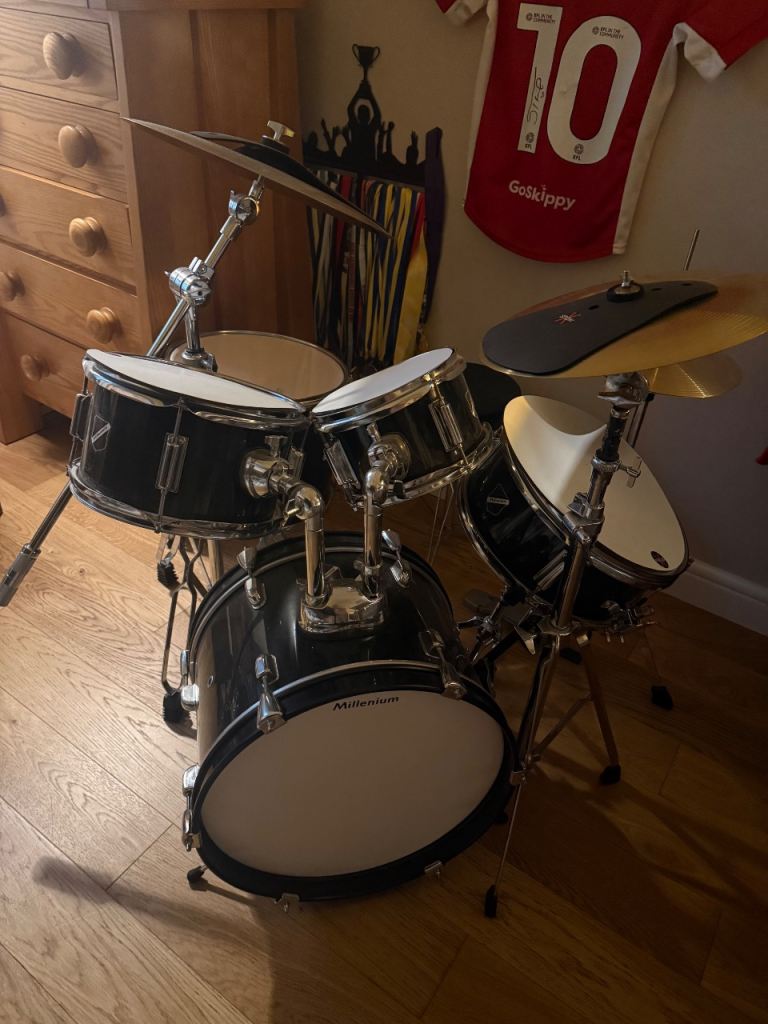Complete Millenium Junior Drum Kit + Extra Floor Tom – Perfect for exam grades
