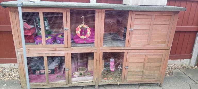6ft double tier hutch with run