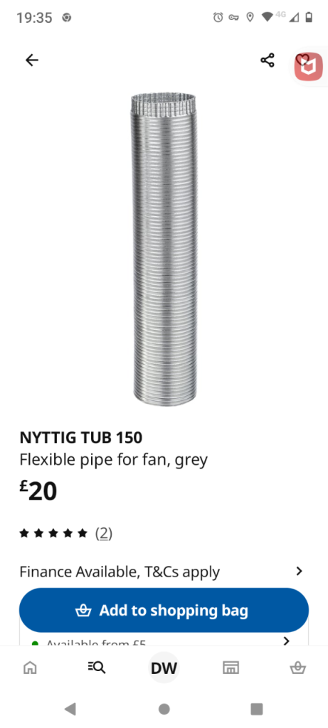 IKEA aluminium pipe.