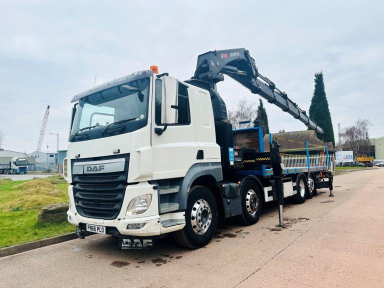 2016 (66) DAF CF 460 8X2 RLA & STEER FLAT, HIAB 658 REMOTE CRANE, SLPR, EURO 6