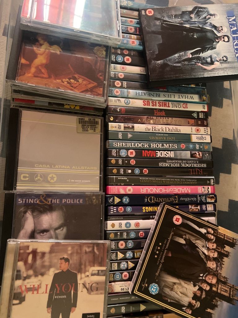 CDs DVDs Tapes- Joblot of 600+