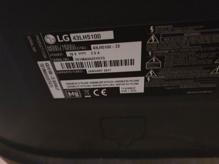 43 inch LG TV screen colour off