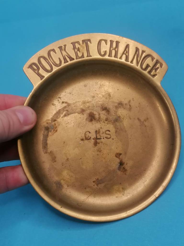 Vintage ashtray dish brass.  used. Ass seen.