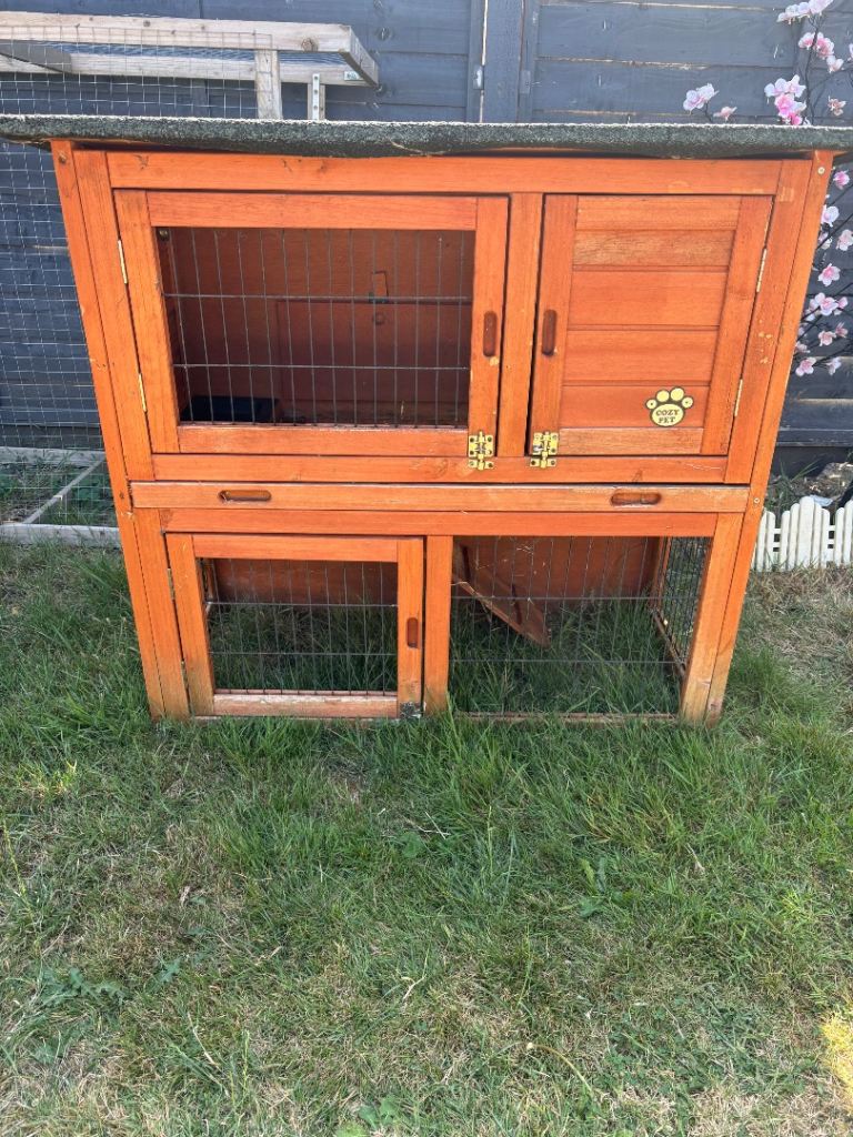 Rabbit hutch and home made run