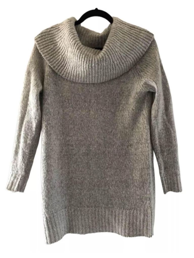 Womens New Look Jumper Long Sleeve Round Neck Grey Size 8 