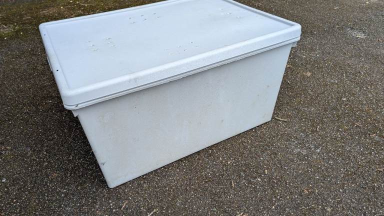 Large Grey Plastic Storage Box with Lid