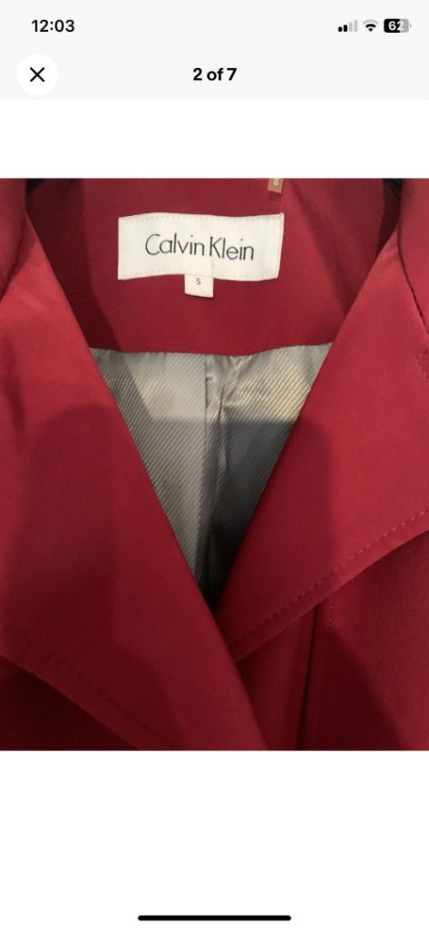 Calvin Klein Single Breasted Women’s Trench Coat VGC Small Size