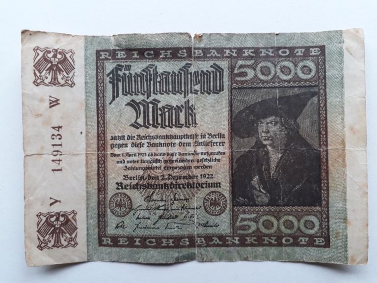 5000 mark Reichsbanknote 1922 Germany