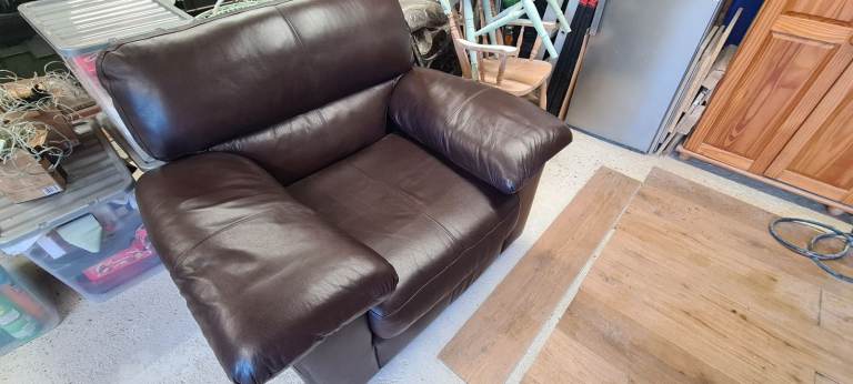 Two Brown Leather Chairs