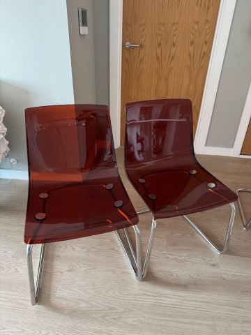 Ikea Tobias Chair, brown-red/chrome-plated, £60.00 for Sale