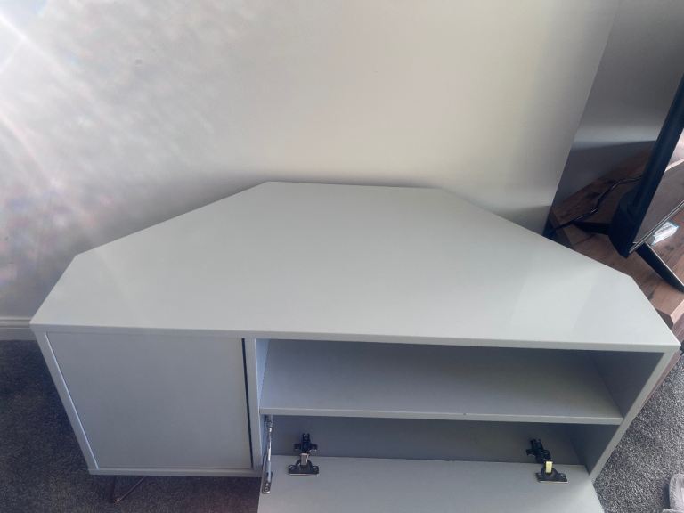 Grey Corner tv unit with big wide storages