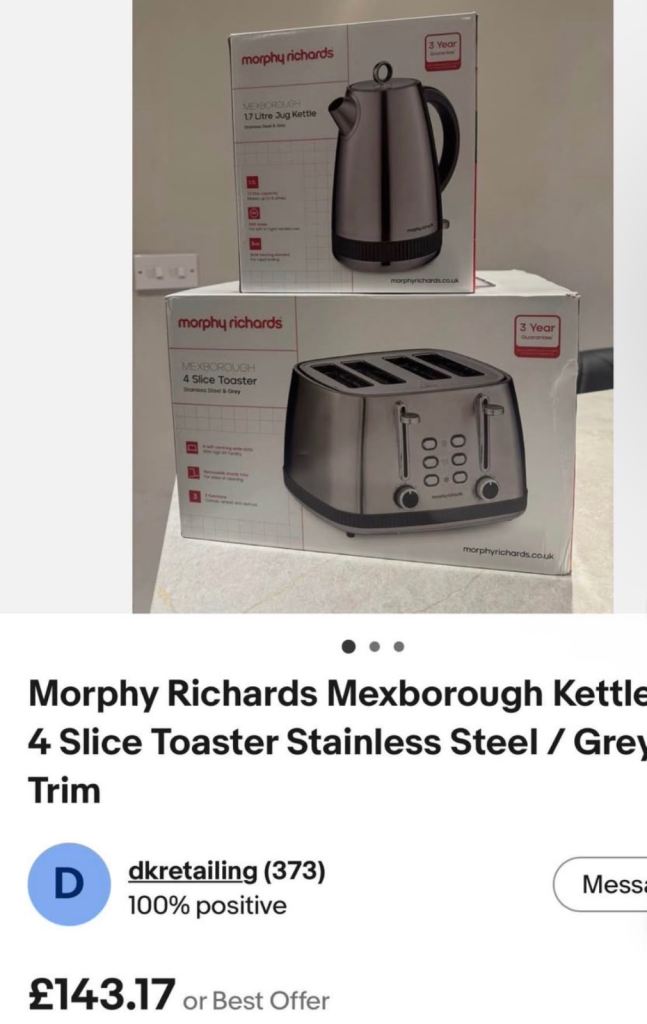Kettle and toaster Morphy Richard, new 