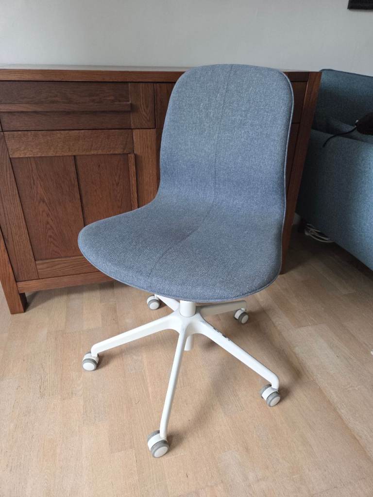 IKEA Blue Fabric Office Chair with Wheels
