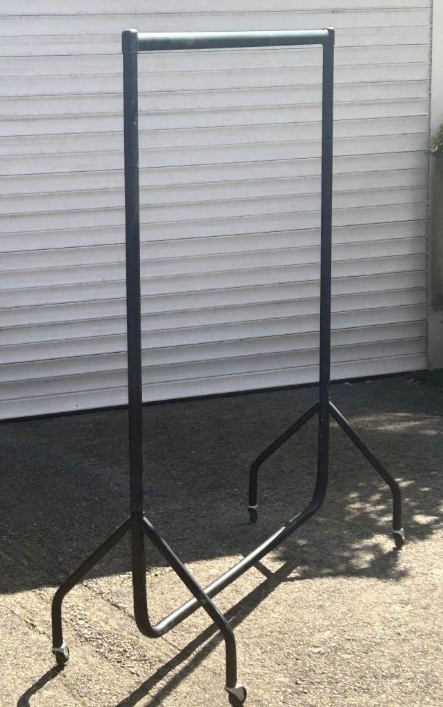 Strong, tubular steel, clothes rail.