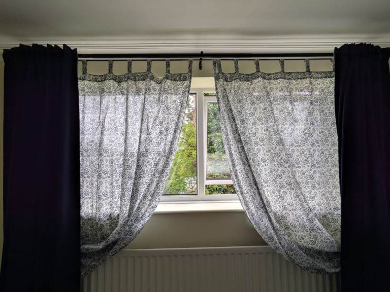 Long lightweight floral curtains 140x230cm per panel