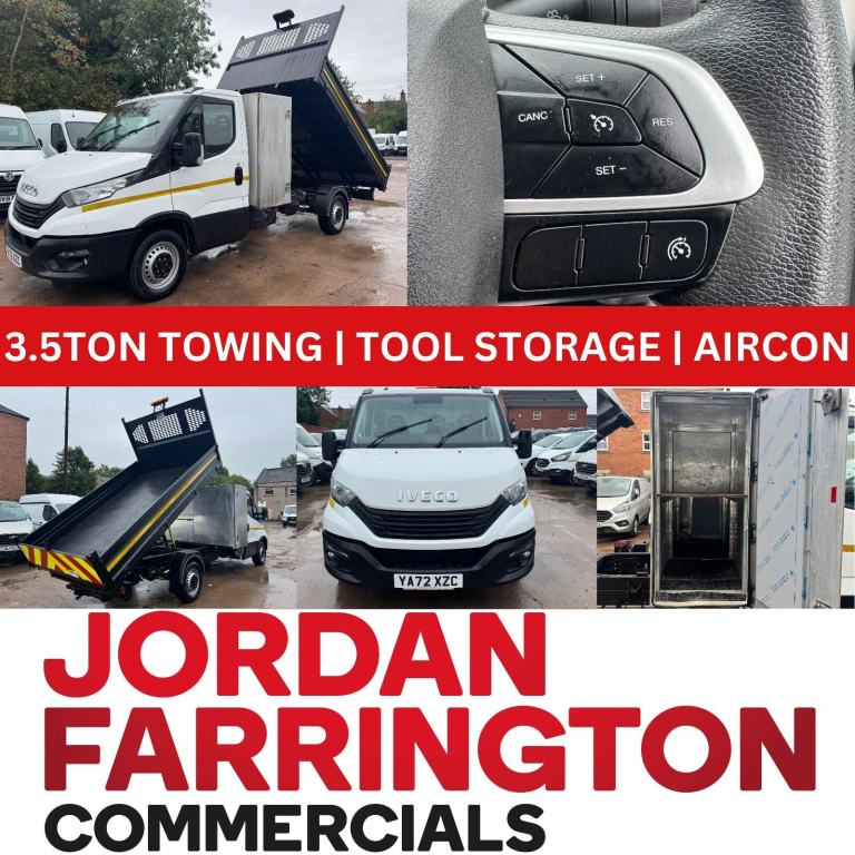 2023 IVECO DAILY RWD EURO 6 SINGLE CAB STEEL BODY TOOLPOD TIPPER AIR-CON FSH 
