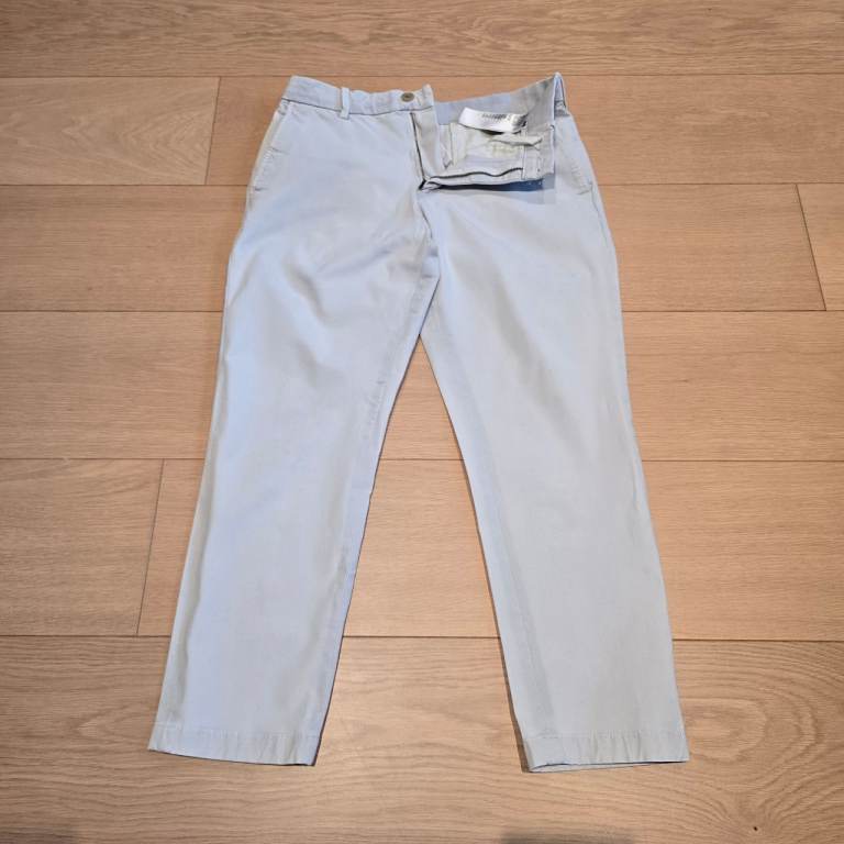 Uniqlo Men Women white hiking cycling flexible smart casual chino suit trousers 