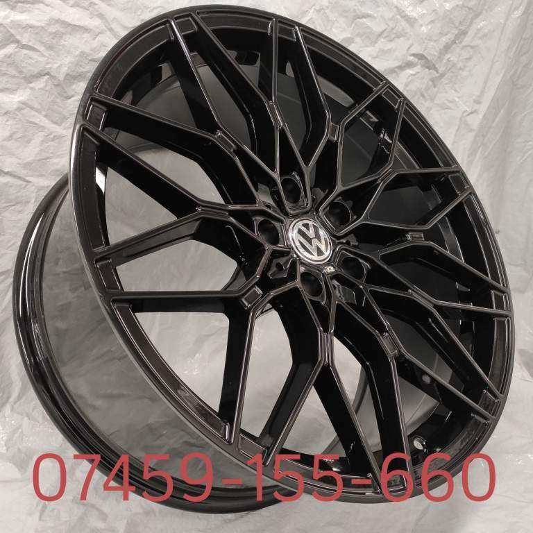 4X NEW ALLOY WHEELS (19" INCH ALLOYS) BLACK VW VOLKSWAGEN TRANSPORTER T5 T5.1 T6 T6.1