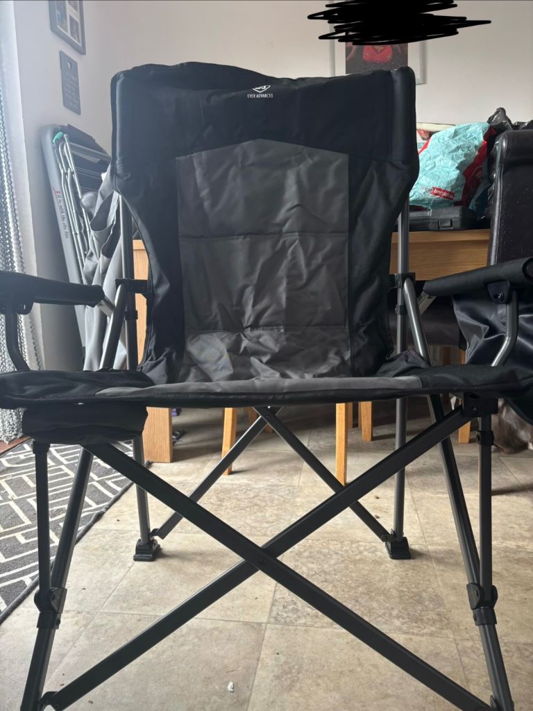 New Folding Camping Chair with Bag – Black