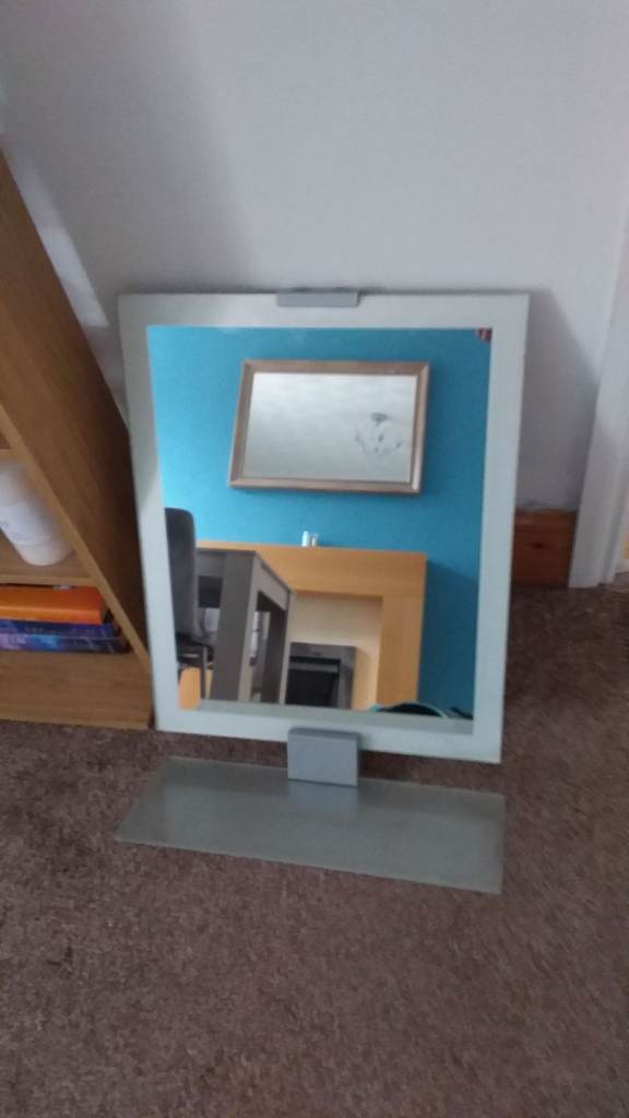 Small bathroom mirror with glass shelf only £5! 