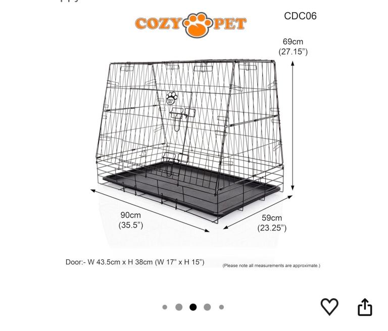 36” Dog Crate / Car Cage – Never Used
